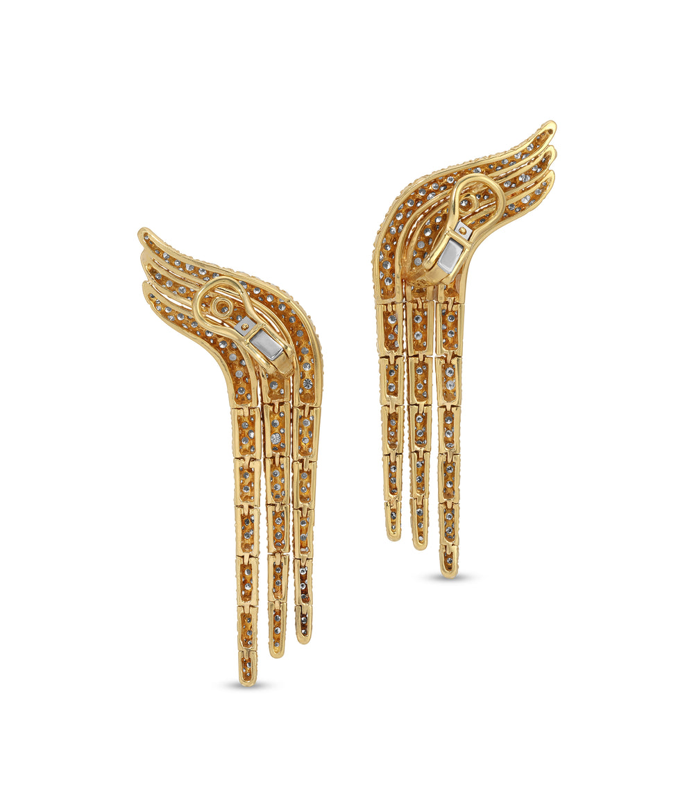 Jose Hess Diamond Fringe Ear Clips