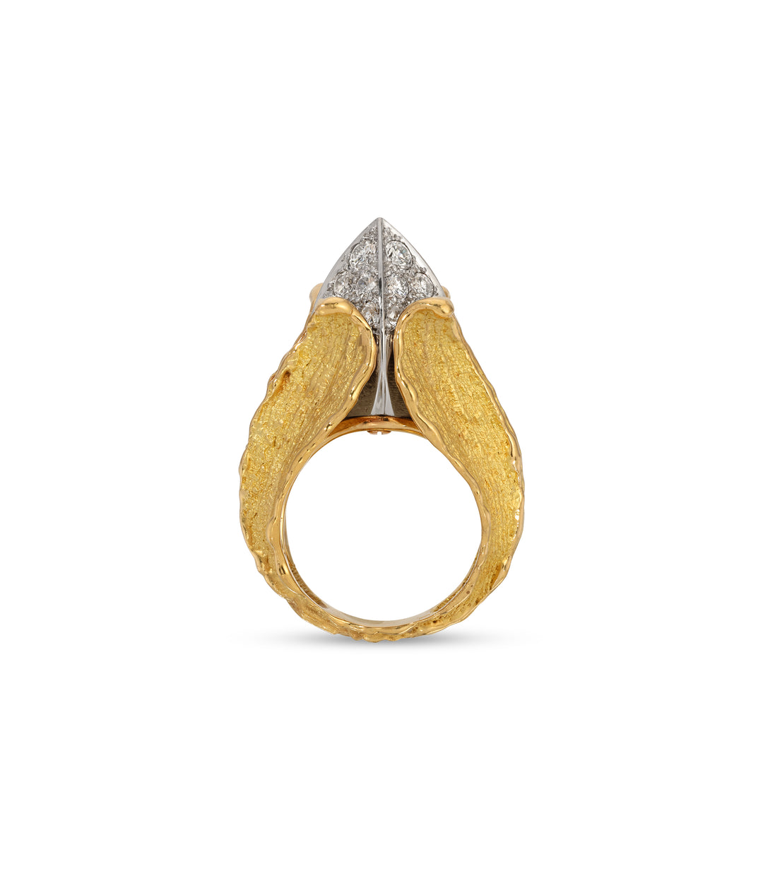 French Diamond Tulip Ring in 18k Gold