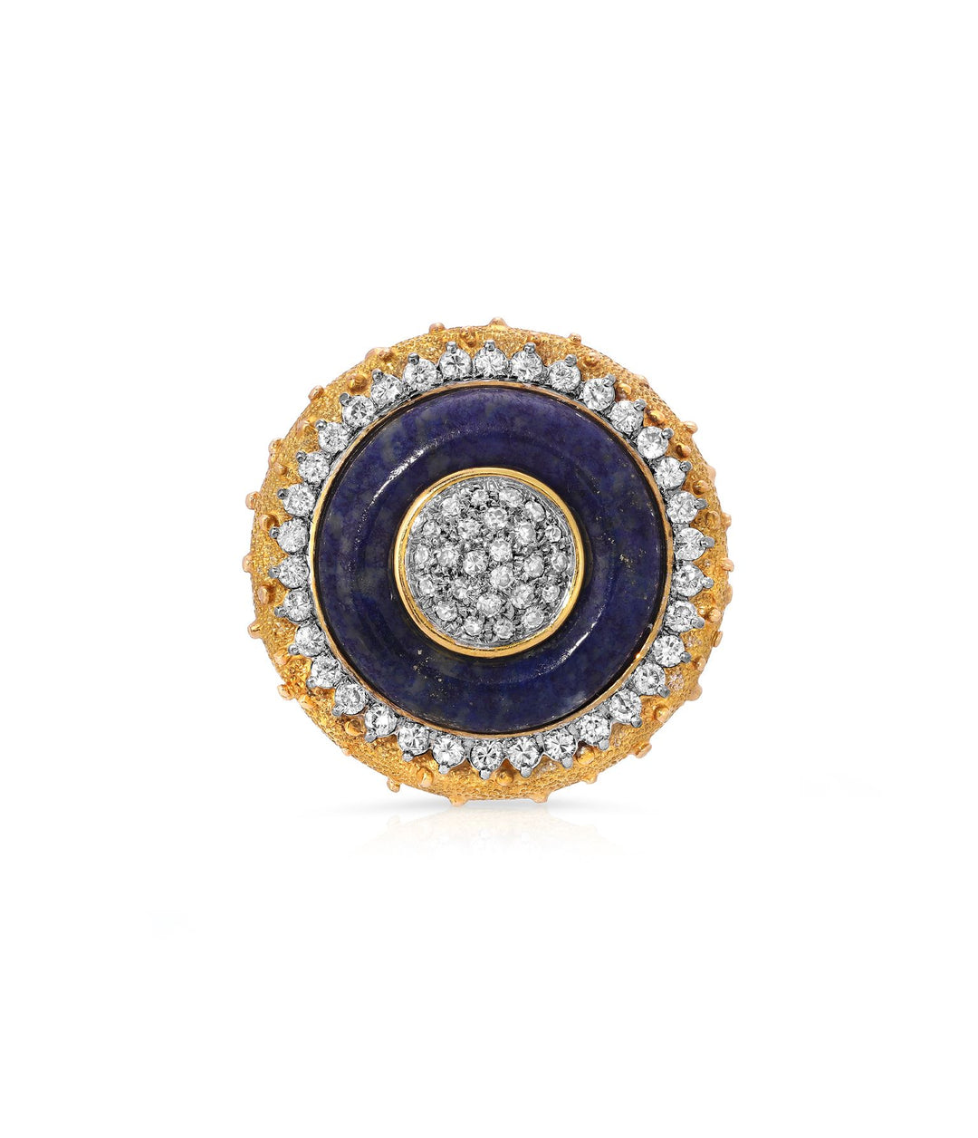 Lapis Lazuli & Diamond Cocktail Ring in 14K Gold