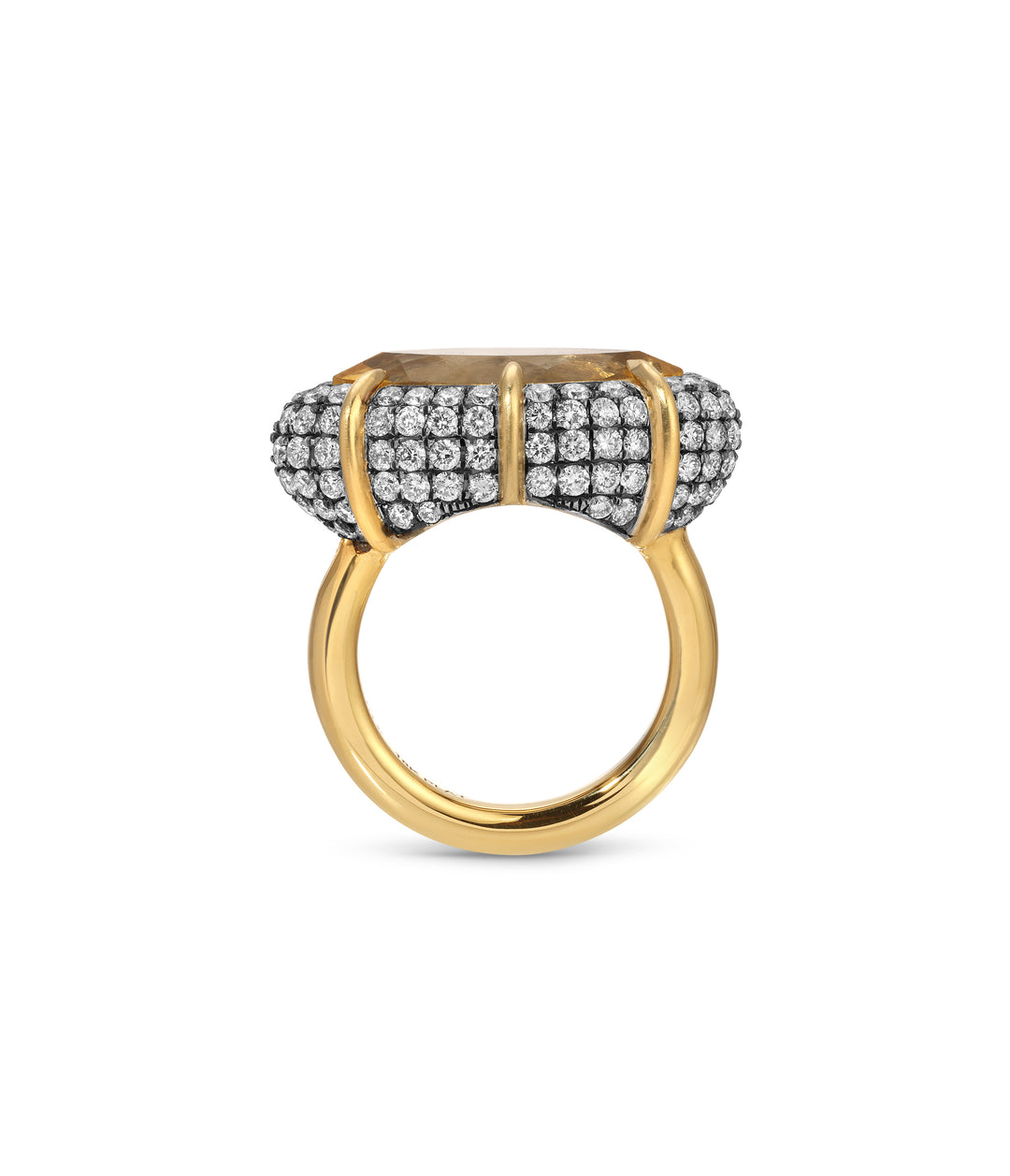 Diamond and Citrine Ring in Platinum & 18k Gold