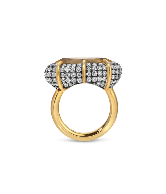 Diamond and Citrine Ring in Platinum & 18k Gold