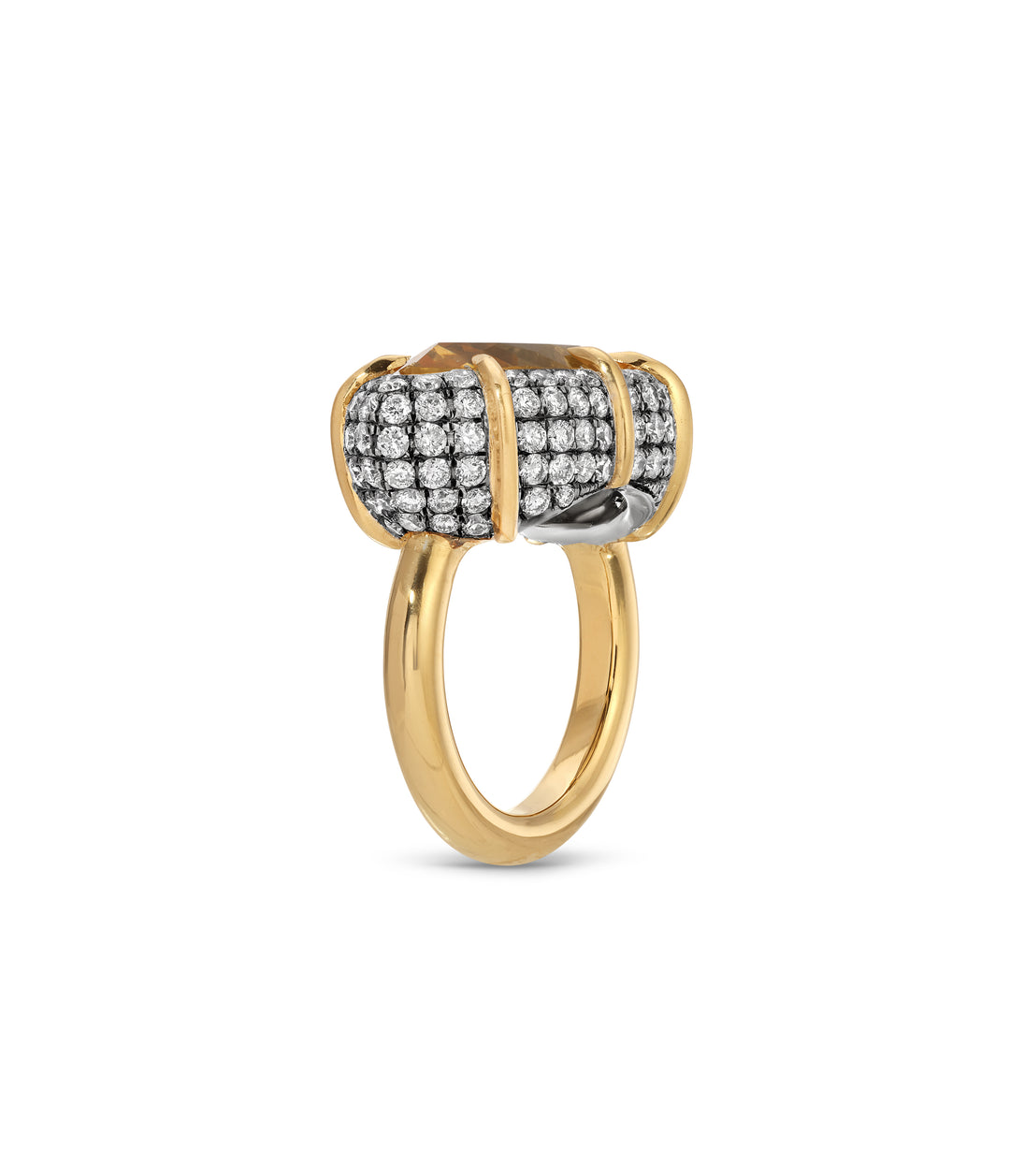 Diamond and Citrine Ring in Platinum & 18k Gold