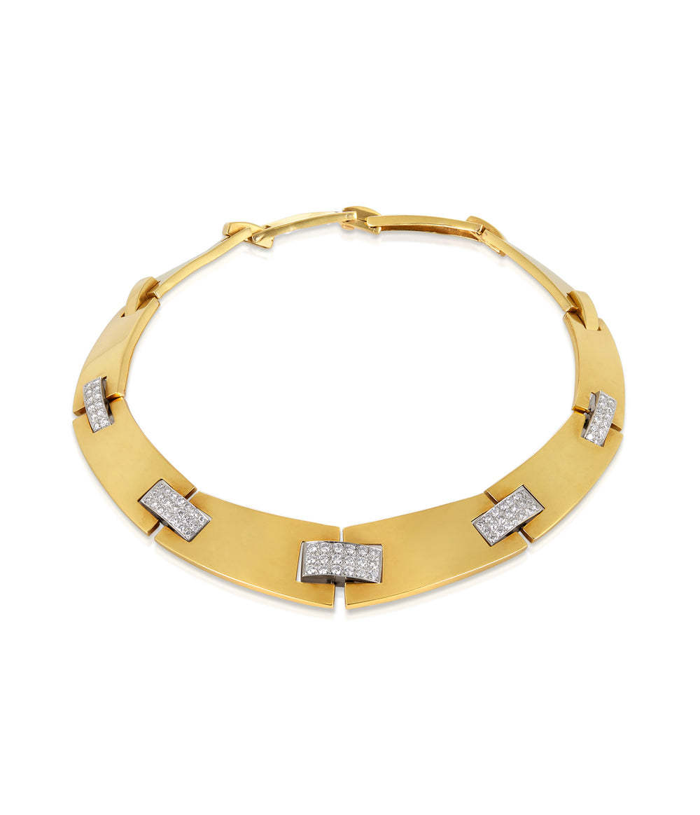 Diamond Collar Necklace in 18K Two-Toned Gold