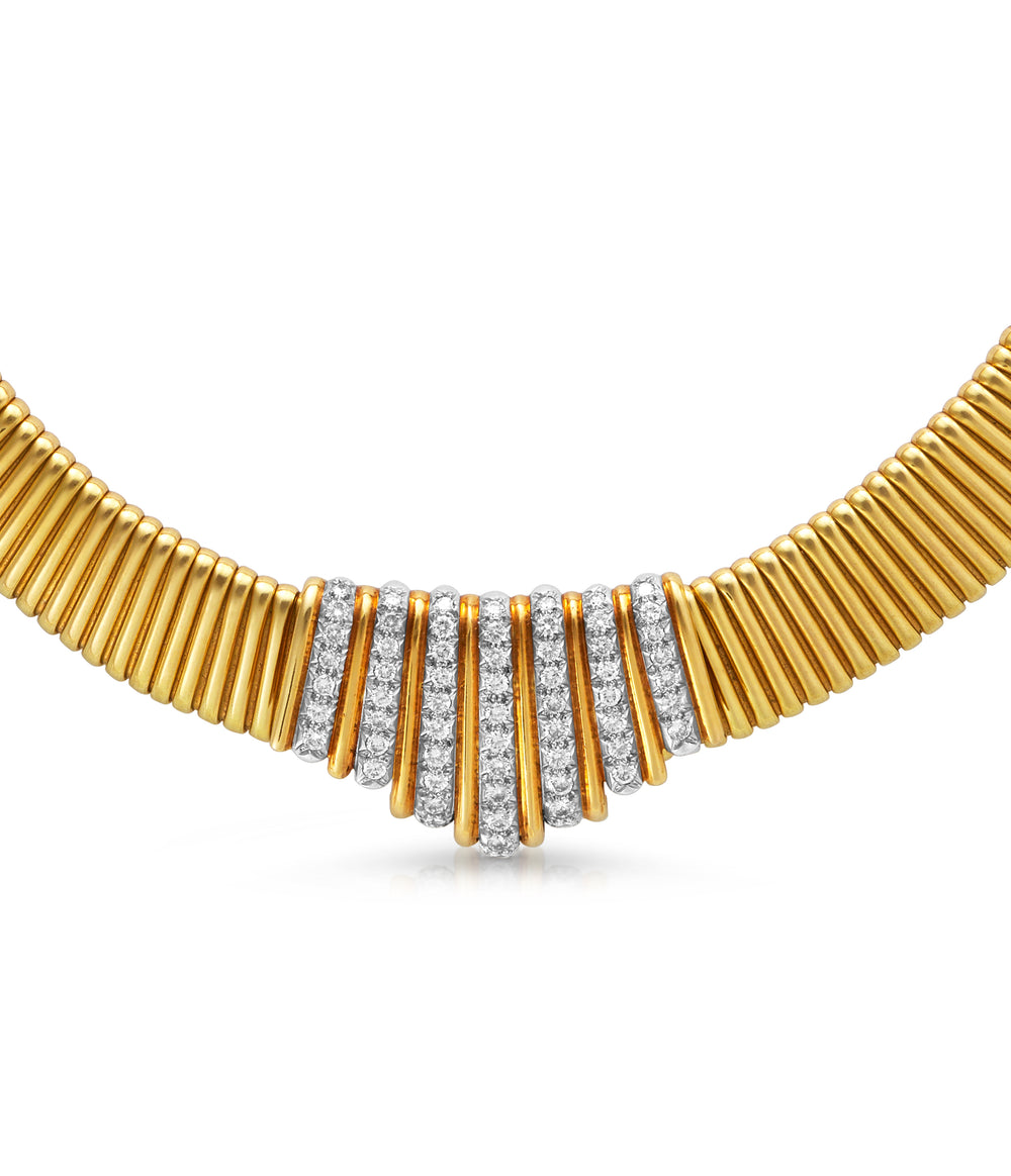 Diamond Collar Necklace in Platinum and 18K Gold