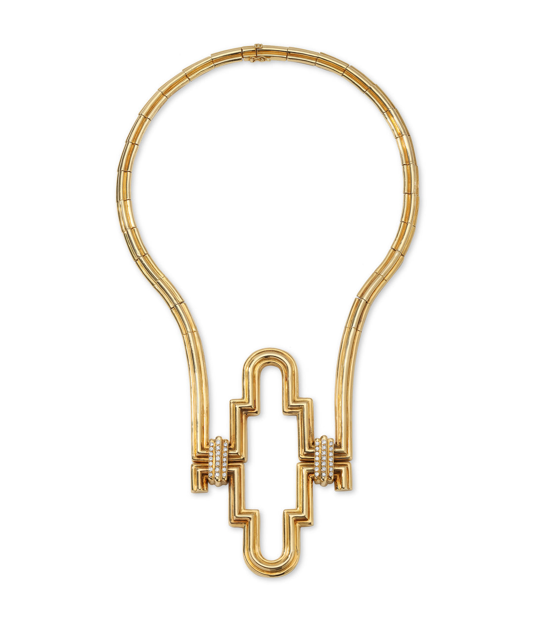 Mapamenos Natepas Geometic Diamond Accented Necklace in 18k Gold