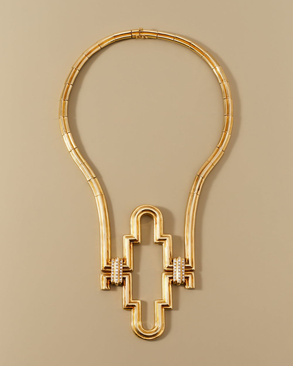 Mapamenos Natepas Geometic Diamond Accented Necklace in 18k Gold