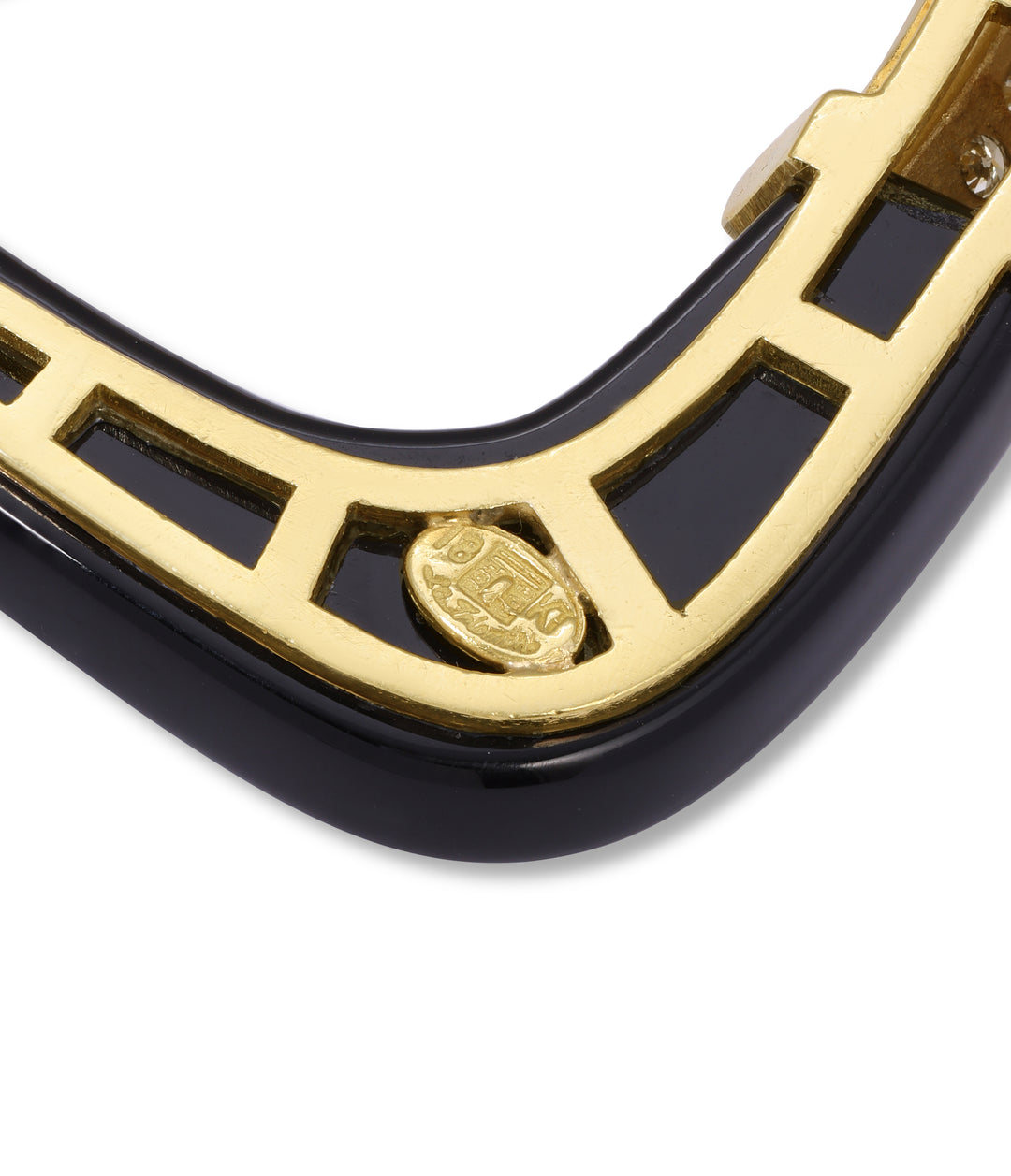 La Triomphe Diamond & Onyx Pendant Necklace in 18k Gold