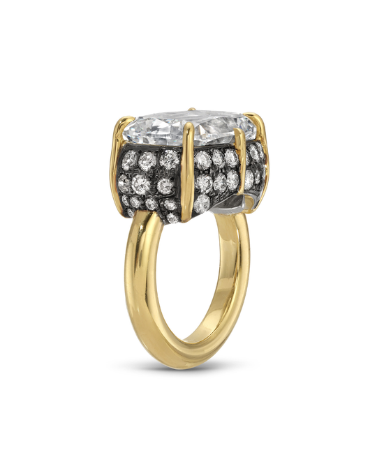 Custom Diamond Ring in Platinum and 18k Gold