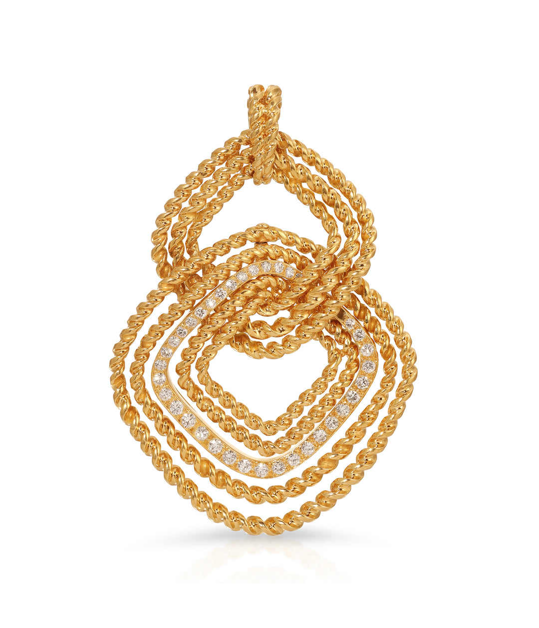 Van Cleef & Arpels Diamond and Twisted Gold Pendant