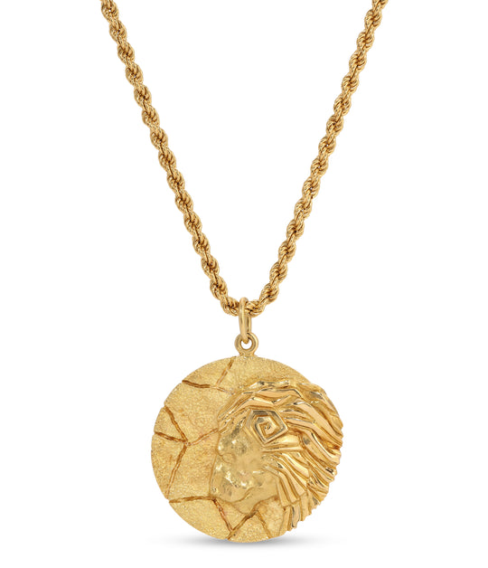 Tiffany & Co. Leo Zodiac Sign Pendant in 18k Gold with Rope Chain in 18k Gold