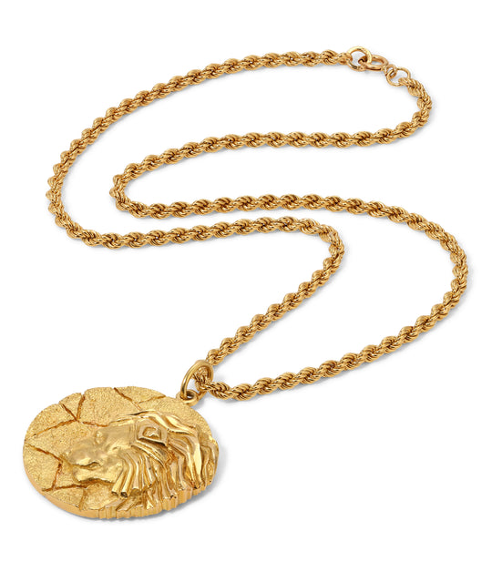 Tiffany & Co. Leo Zodiac Sign Pendant in 18k Gold with Rope Chain in 18k Gold