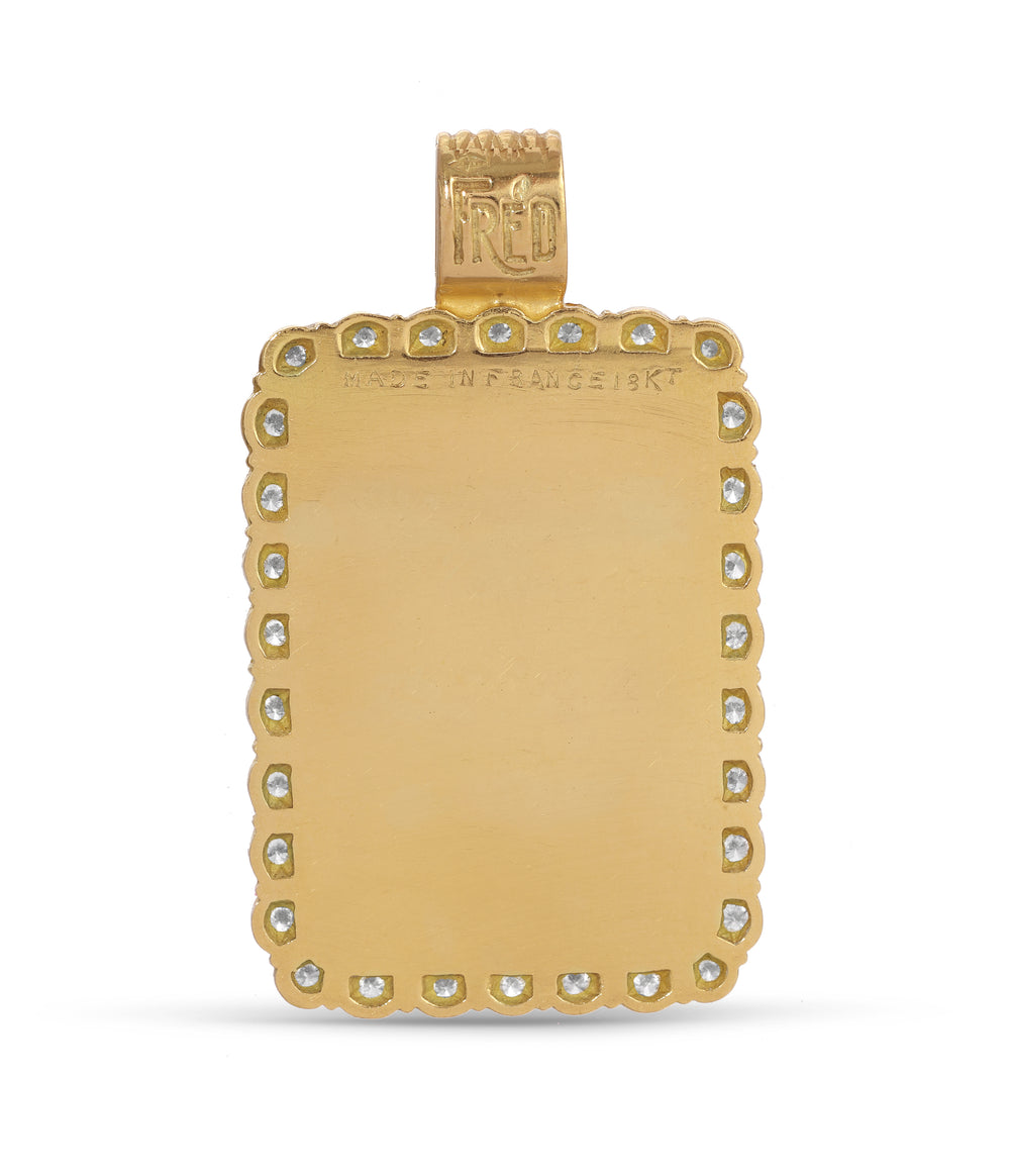 Fred Diamond Aries Zodiac Pendant in 18k Gold