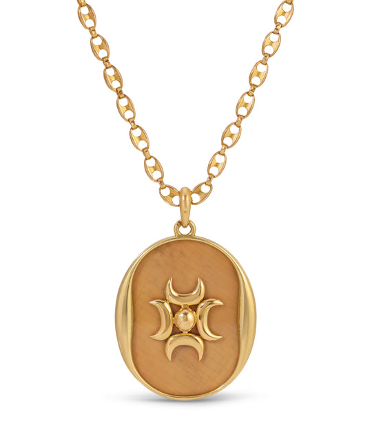 Crescent Moon Pendant in 18k Gold