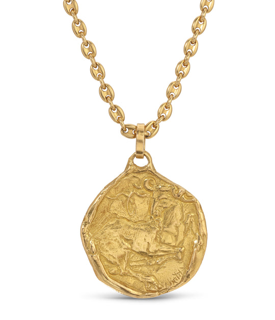 Cartier Aries Zodiac Pendant with Mariner Chain by George L'Enfant in 18k Gold