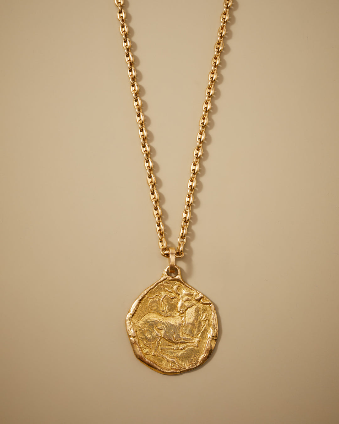 Cartier Aries Zodiac Pendant with Mariner Chain by George L'Enfant in 18k Gold