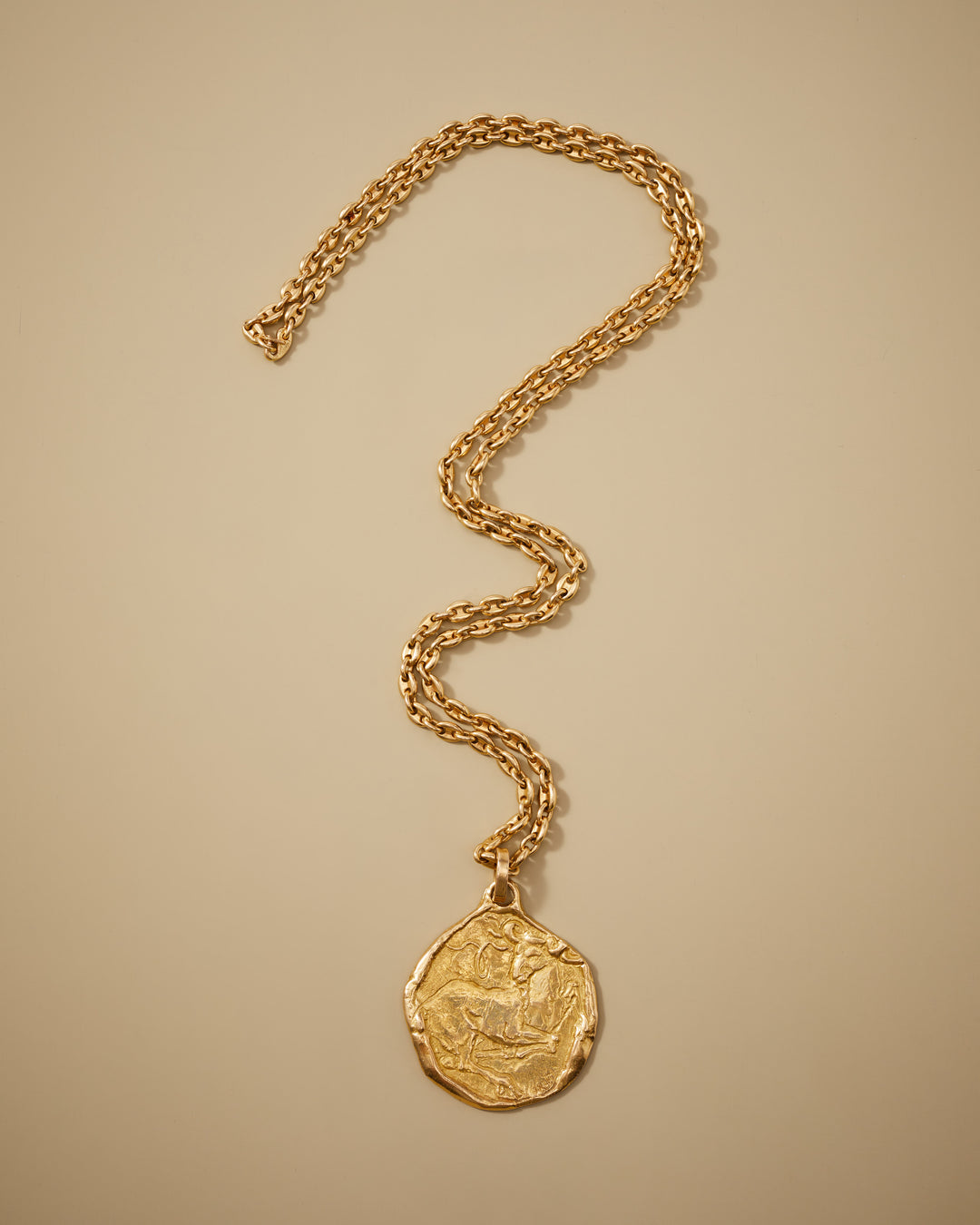 Cartier Aries Zodiac Pendant with Mariner Chain by George L'Enfant in 18k Gold