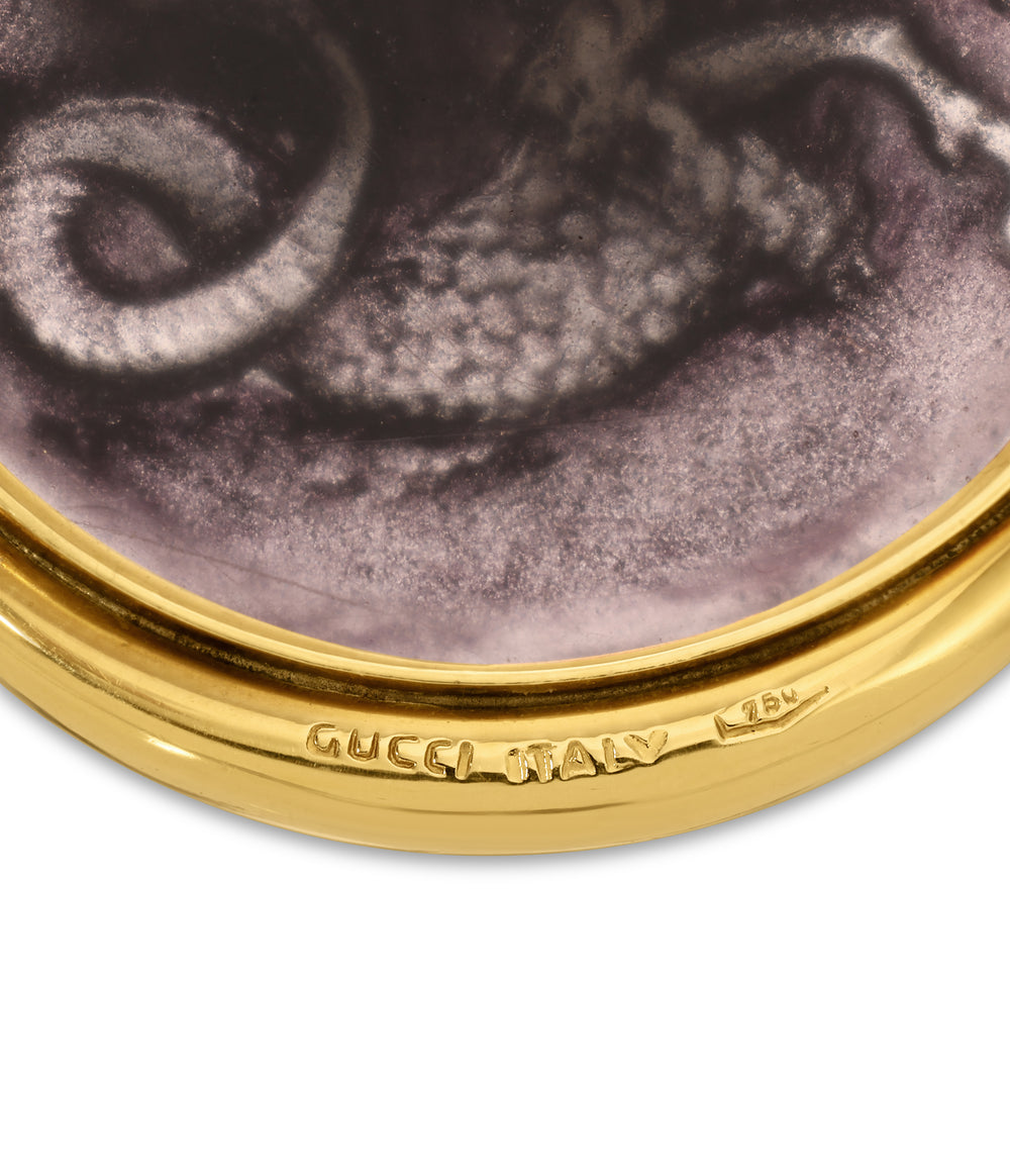 Gucci Rock Crystal Capricorn Pendant in 18k Gold