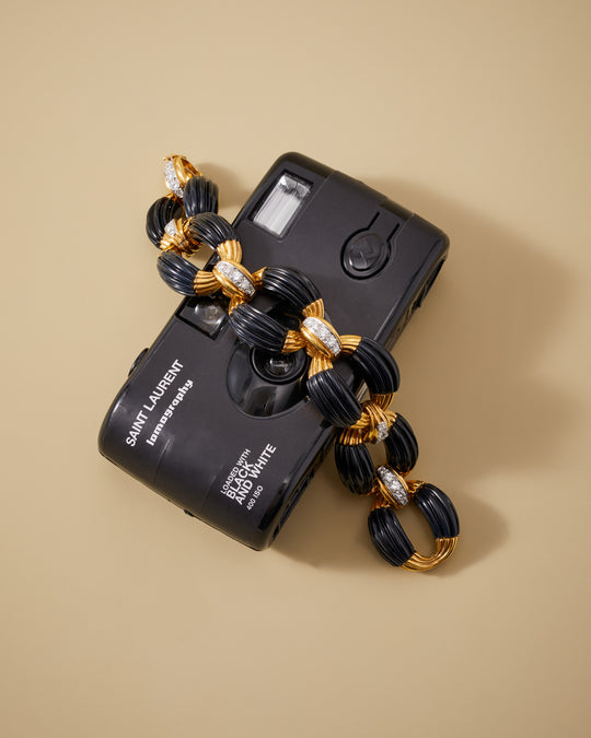 Onyx and Diamond Link Bracelet in 18k Gold