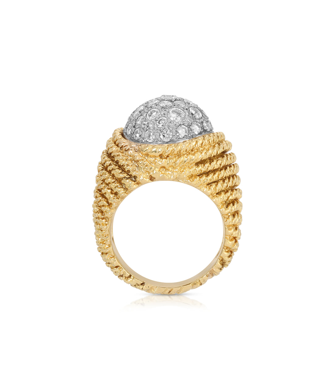 Diamond Dome Ring in 18K Gold