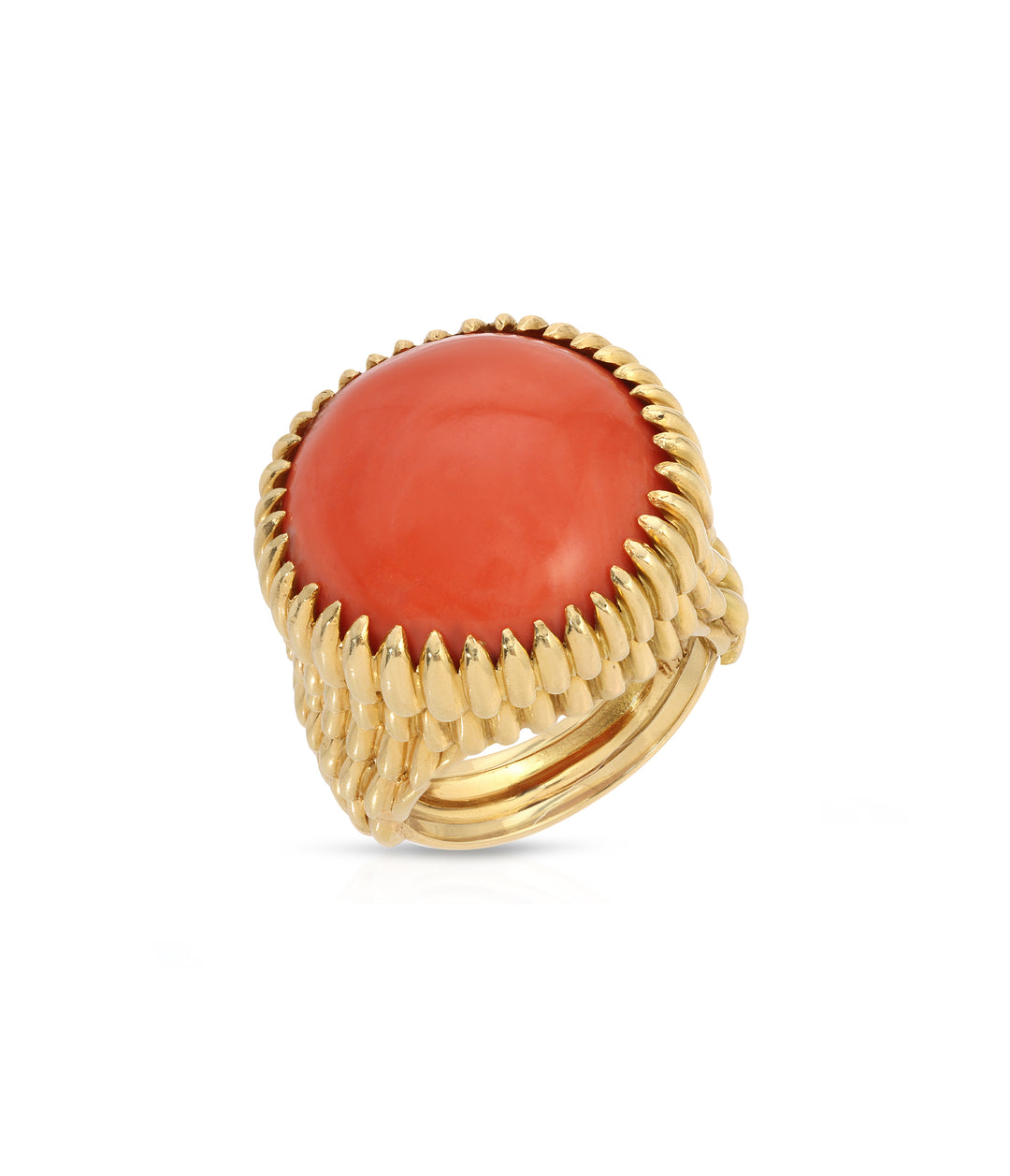 Coral Claw Ring in 18K Gold