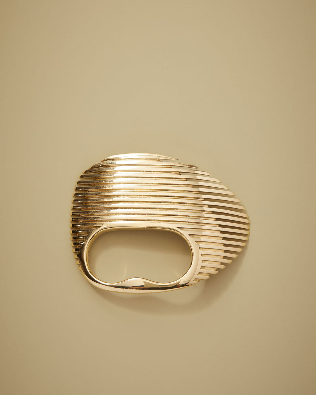 Zaha Hadid For Georg Jensen Lamellae Optical Double Fingers Ring in 18k Gold