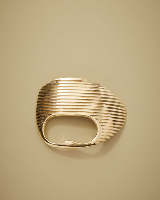 Zaha Hadid For Georg Jensen Lamellae Optical Double Fingers Ring in 18k Gold
