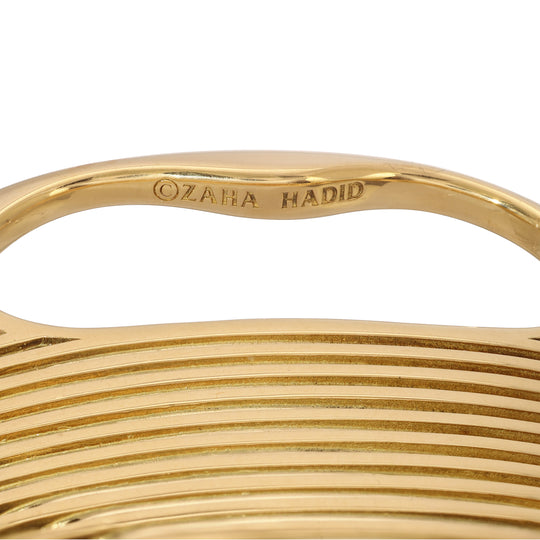 Zaha Hadid For Georg Jensen Lamellae Optical Double Fingers Ring in 18K Gold