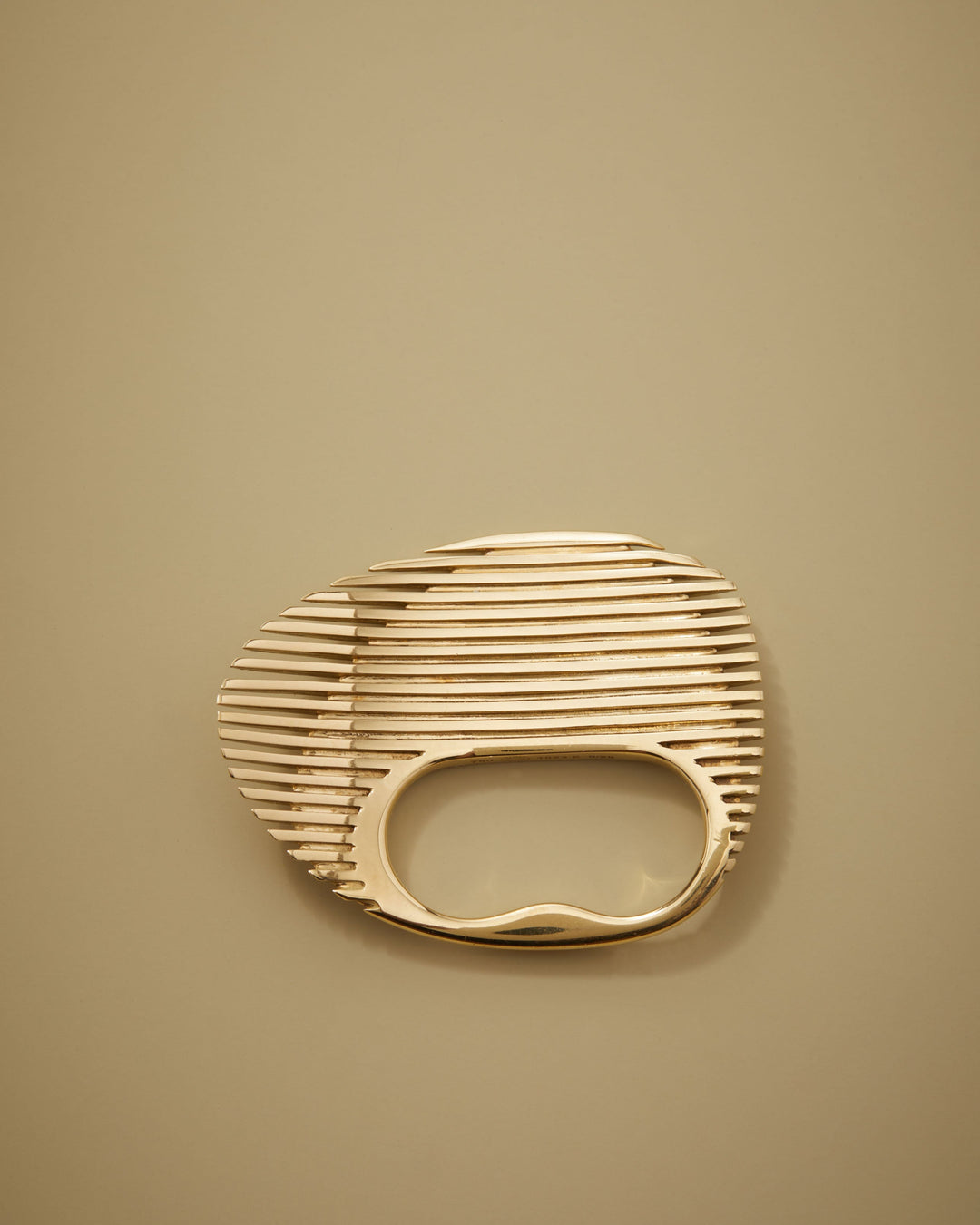 Zaha Hadid For Georg Jensen Lamellae Optical Double Fingers Ring in 18k Gold