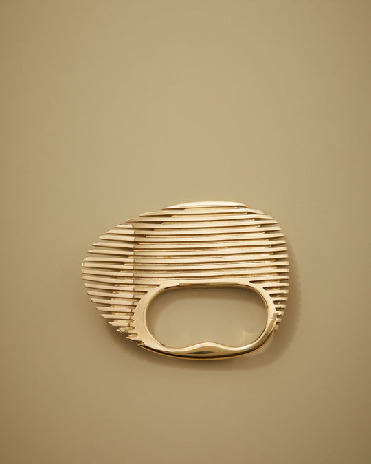 Zaha Hadid For Georg Jensen Lamellae Optical Double Fingers Ring in 18k Gold