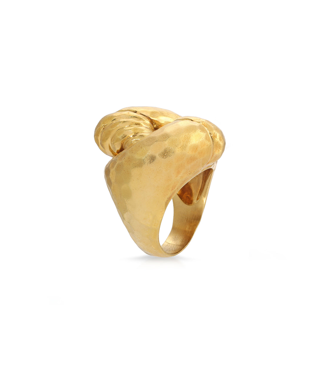 Henry Dunay Ring in Hammered 18K Gold