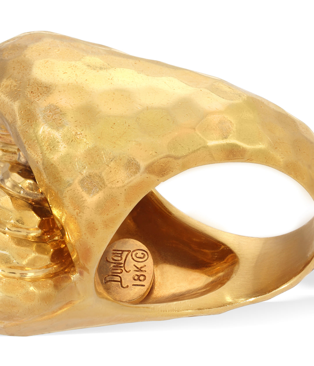 Henry Dunay Ring in Hammered 18K Gold