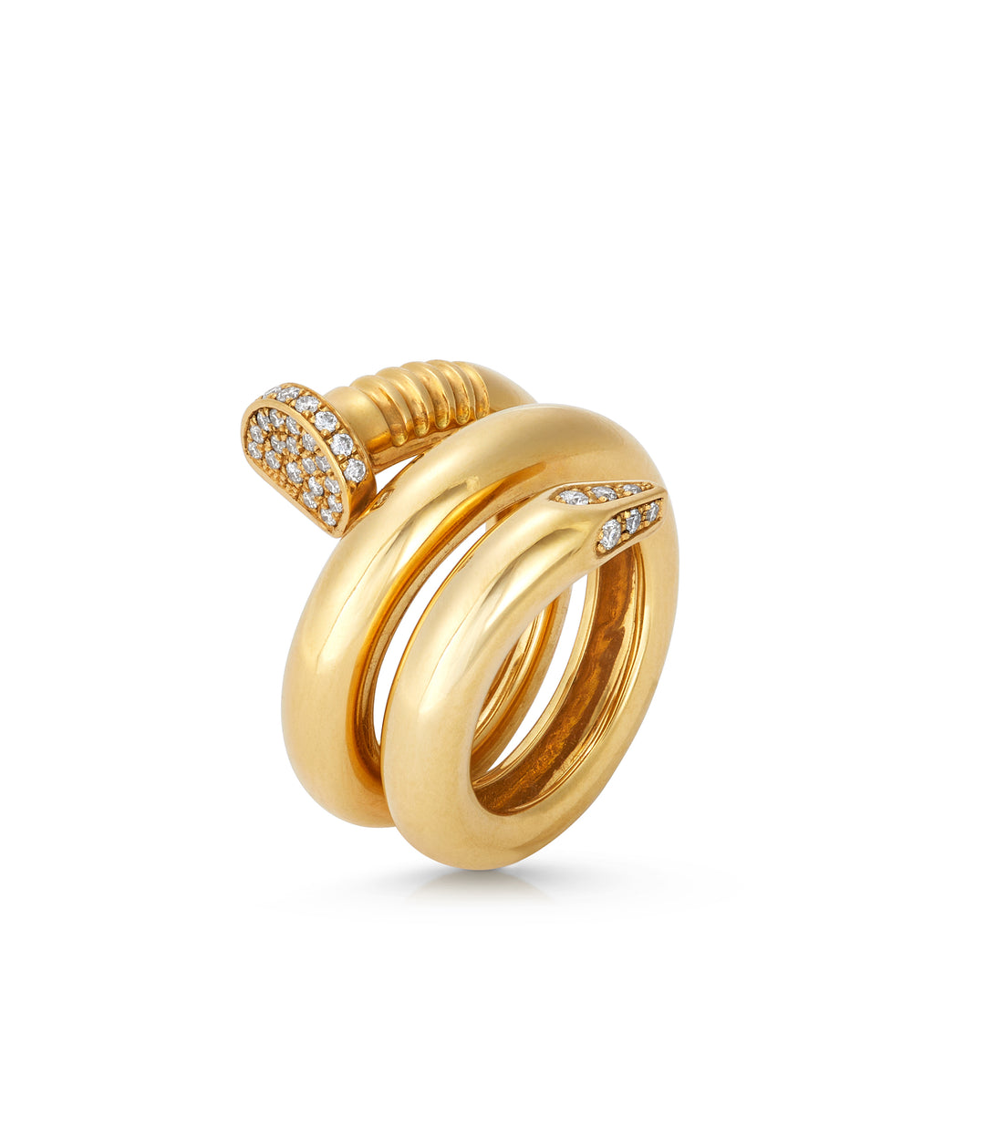 David Webb Diamond Nail Ring in 18K Gold