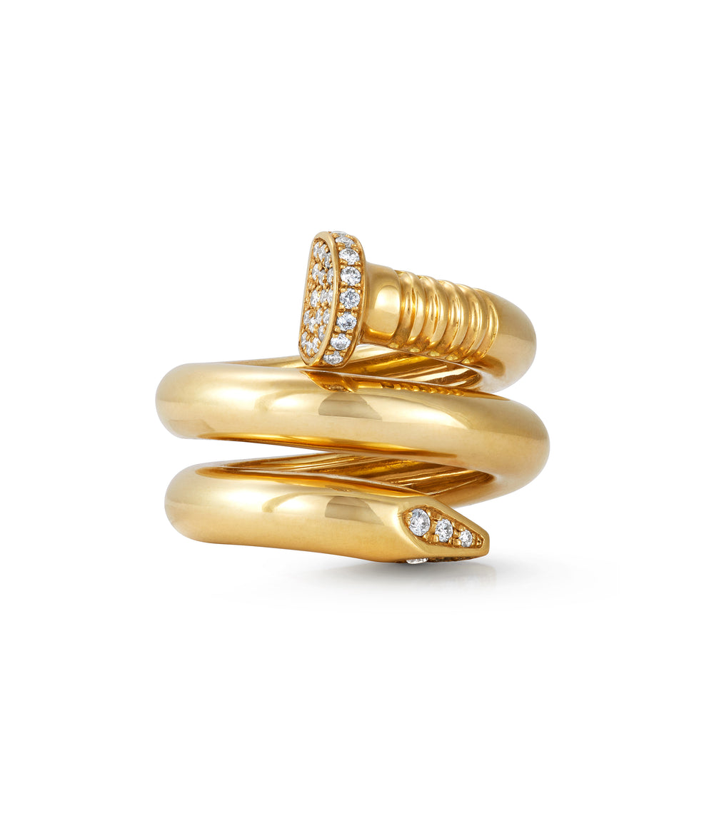David Webb Diamond Nail Ring in 18K Gold