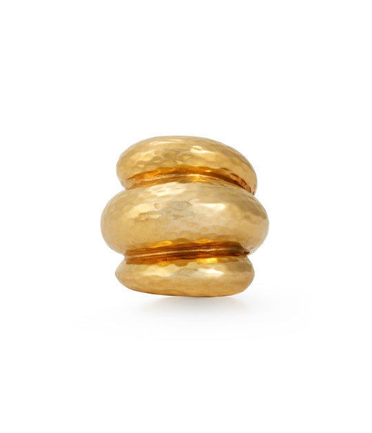 Fluted Ring in Hammered 14K Gold