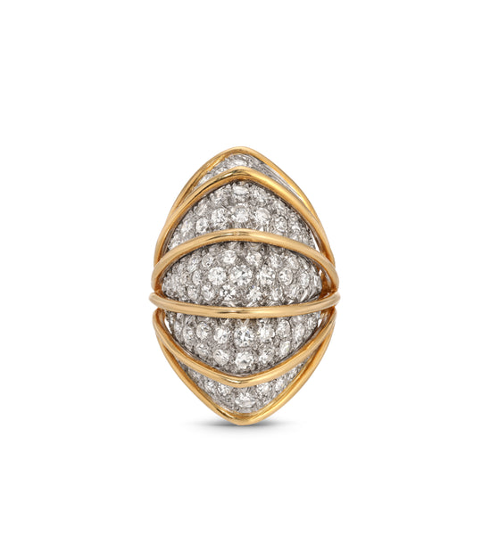 Diamond Domed Ring in 18k Gold