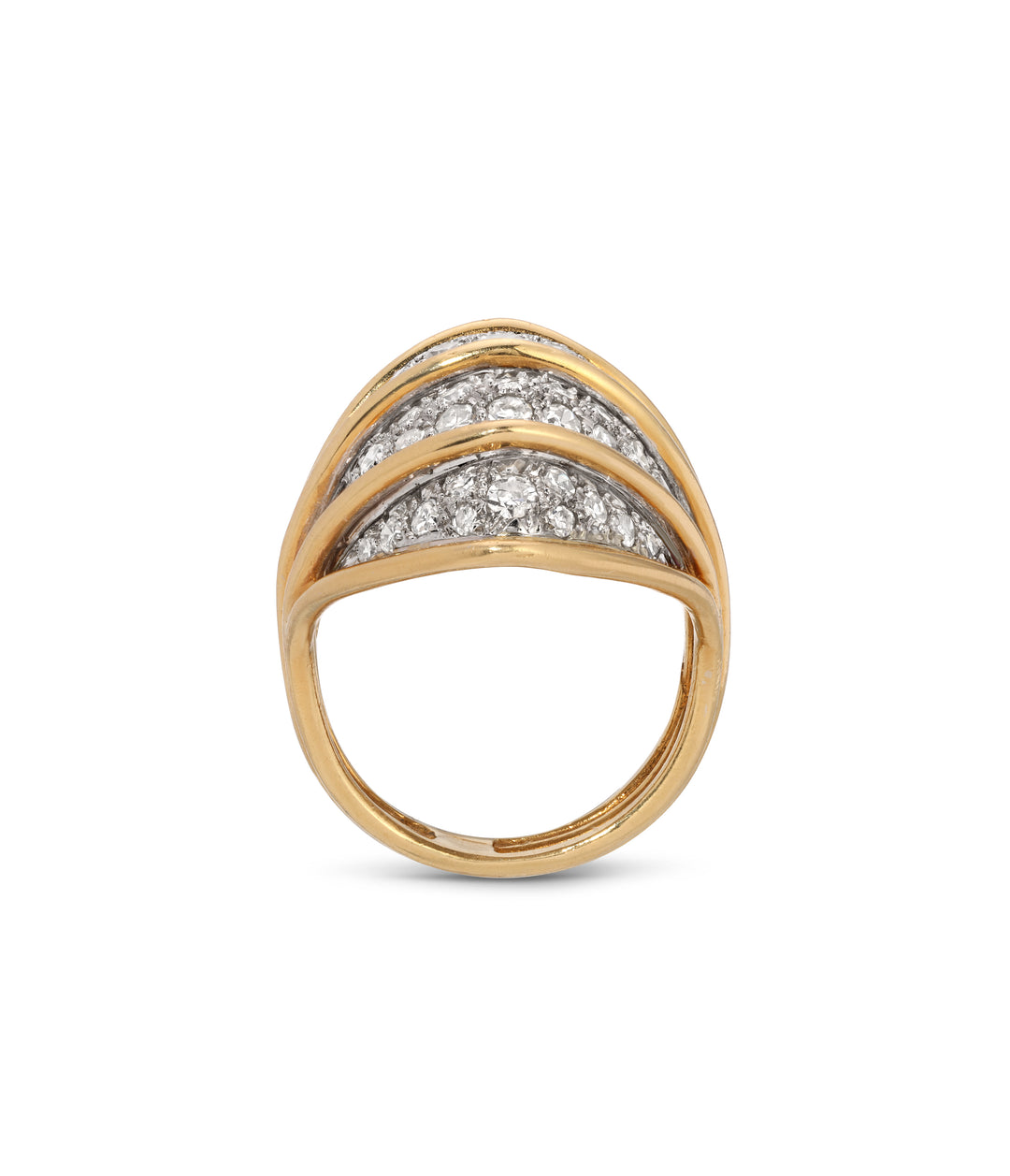 Diamond Domed Ring in 18k Gold