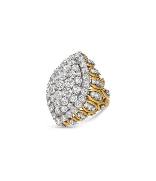 David Webb Diamond Ring in 18k Gold & Platinum