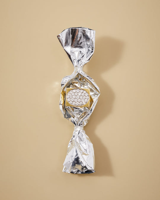 David Webb Square Diamond Ring in Platinum and 18k Gold