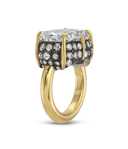 Custom Diamond Ring in Platinum and 18k Gold