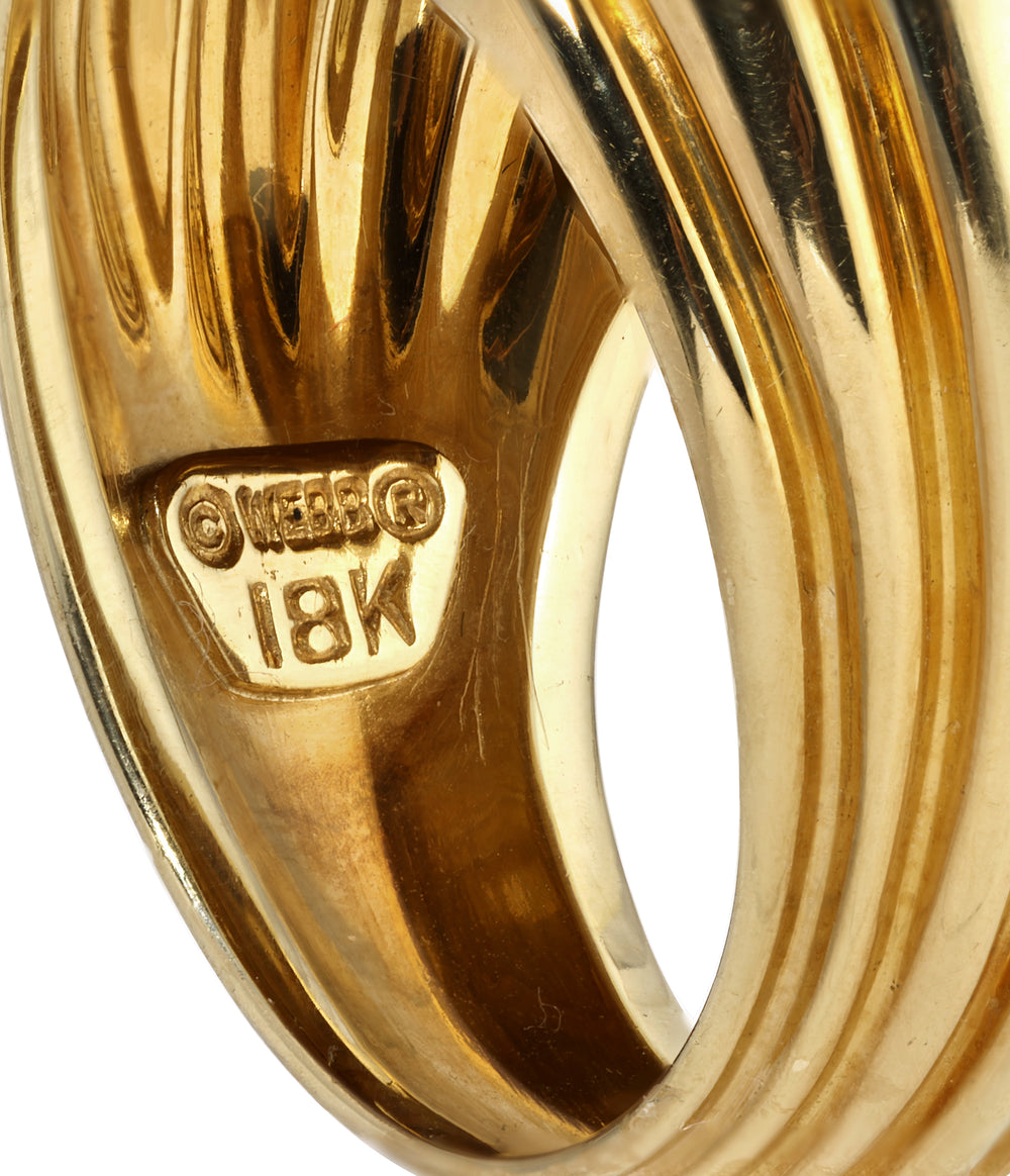 David Webb Wave Ring in 18k Gold