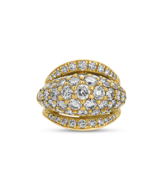 Diamond Bombé Ring in 18k Gold