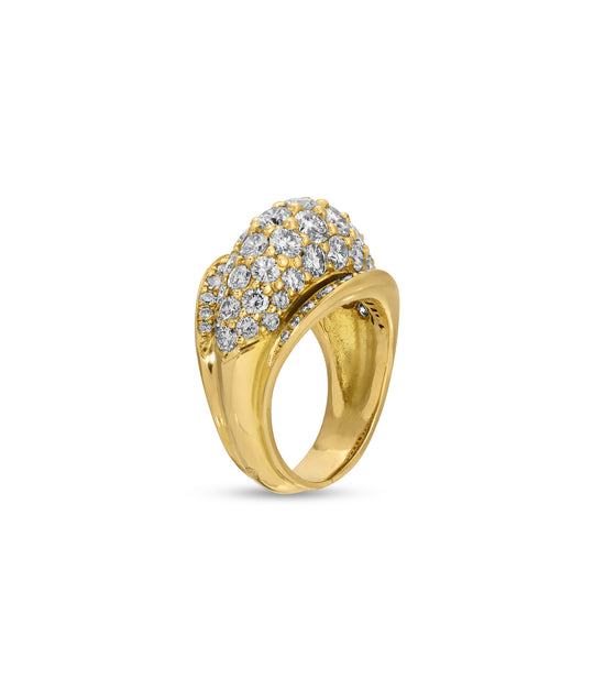 Diamond Bombé Ring in 18k Gold