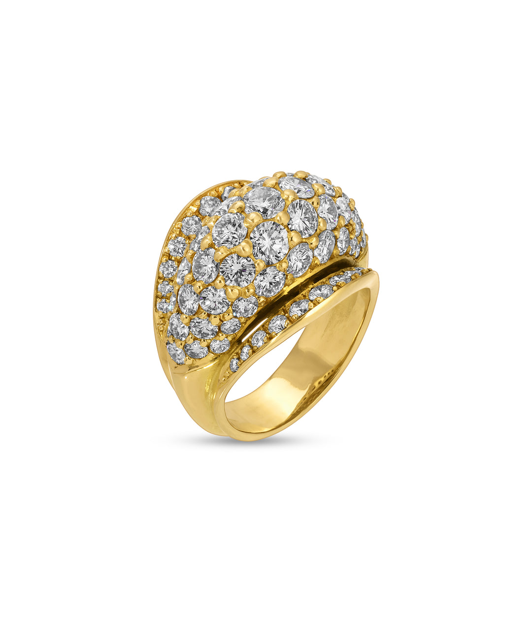 Diamond Bombé Ring in 18k Gold