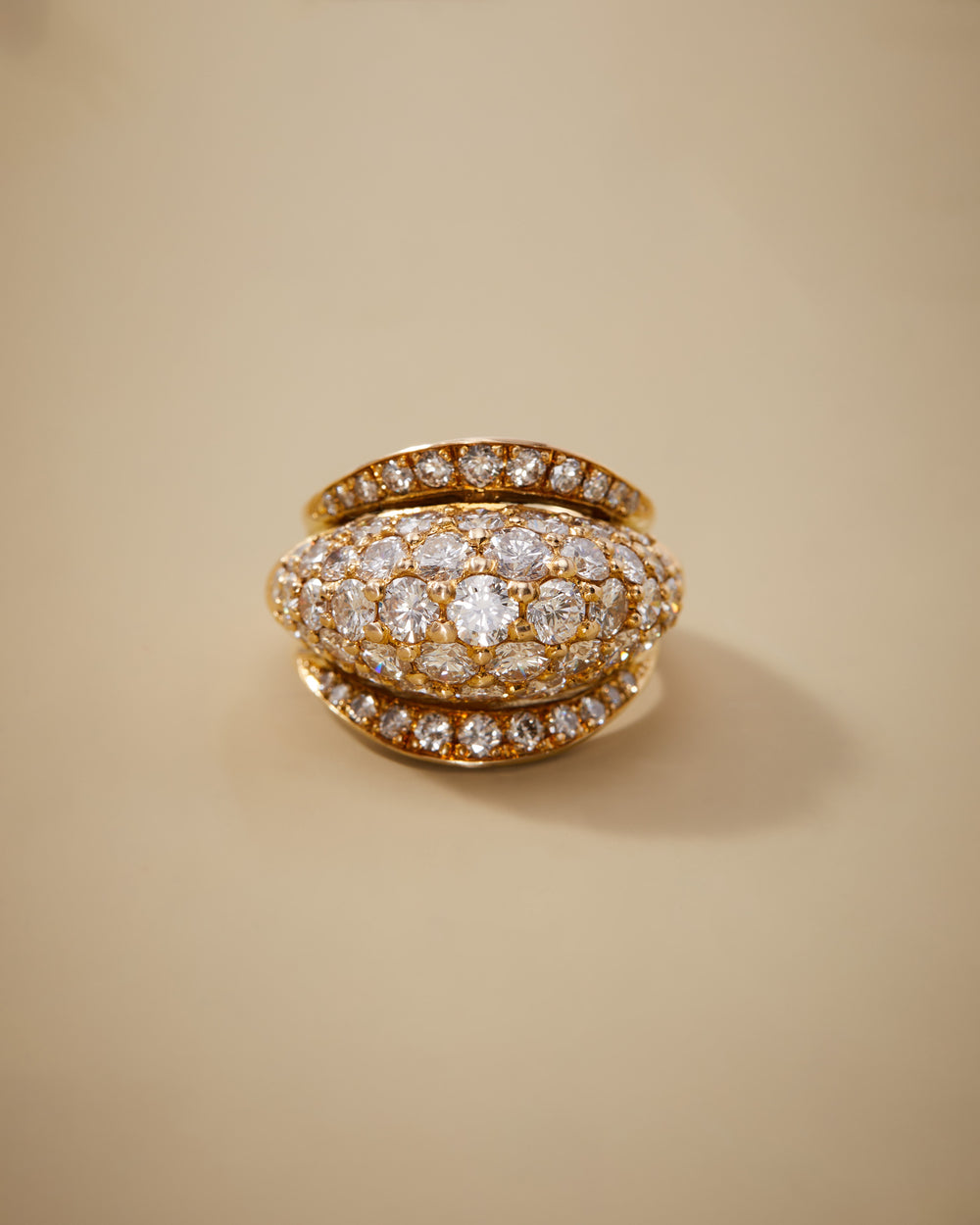 Diamond Bombé Ring in 18k Gold