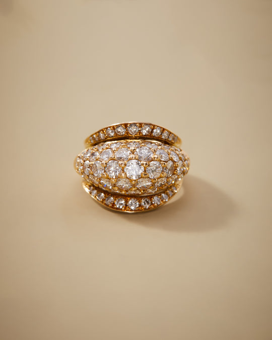 Diamond Bombé Ring in 18k Gold