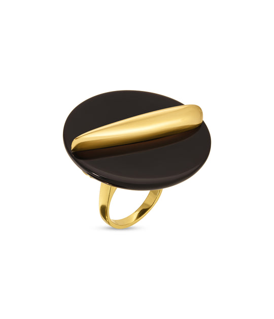 Giorgio Facchini Onyx Sculptural Ring in 18k Gold