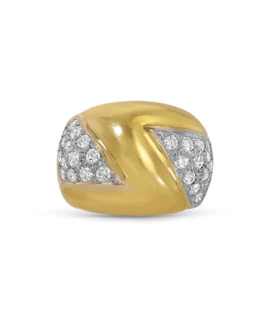 Diamond Dome Ring in 18k Gold