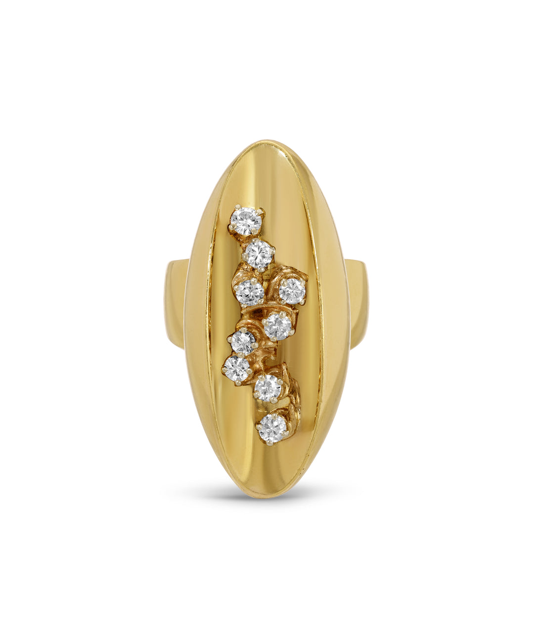 Diamond Elongated Ring in 18k Gold