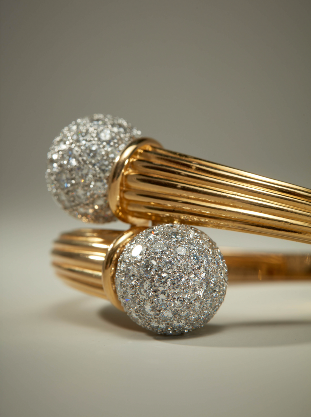 Diamond Bypass Bangle in 18K Gold