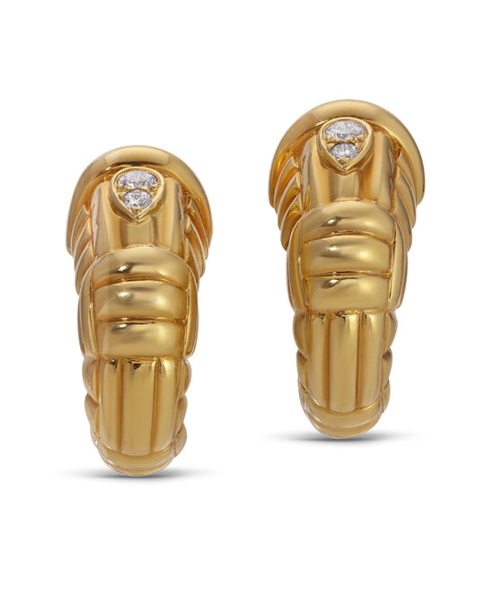 Van Cleef & Arpels Diamond Hoop Ear Clips in 18k Gold